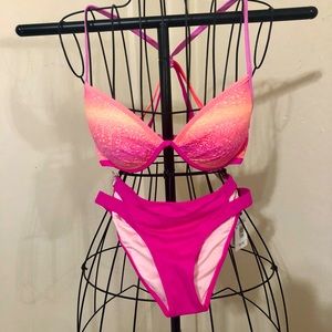 Victoria’s Secret swimsuit top, and offbrand bottoms